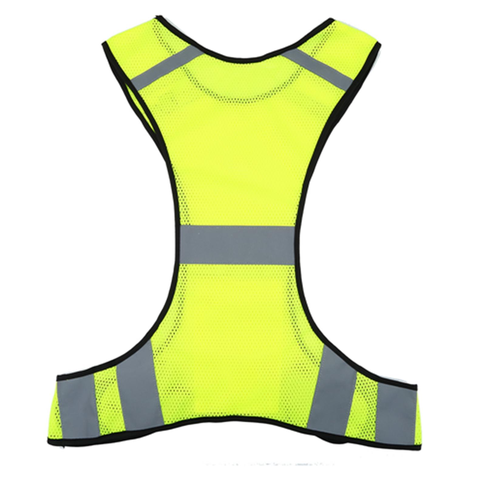 

High Visibility Reflective Safety Vest Night Running Security Clothing Adjustable Waist белый