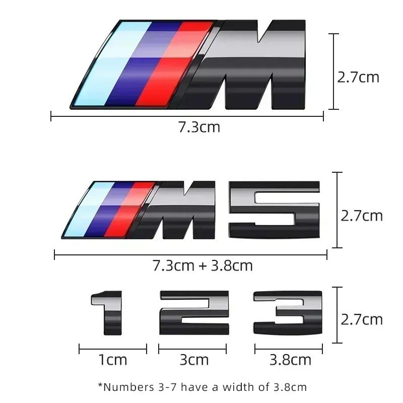ABS Krom Bil Bakre Bagagelucka Emblem Klistermärke Styling Power Competition för BMW M M1 M2 M3 M4 M5 M6 M7 X7M X2M X3M X4M X5M X6M