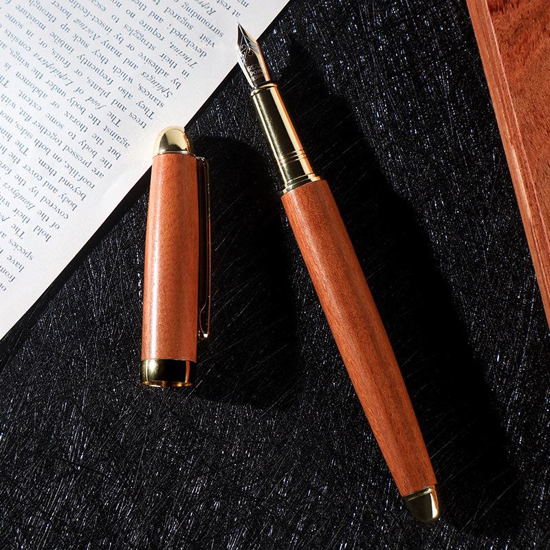 Brass Sandalwood Pen, Students Can Use Practice Pen, Business Office Can Change Ink Bag Pen Lettering