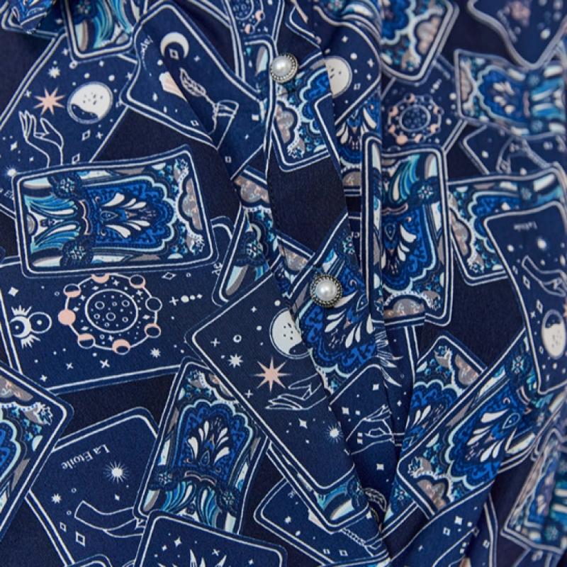 Maxza Tarot Print Twist Pintuck Shirt Dress Zd06qp600on