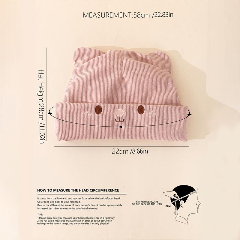 Winter Warm Knitted Slouchy Beanie for Women Embroidered Cat Ears Stretchy Cozy Hat Ladies Fashion Essential Winter Knit Cap