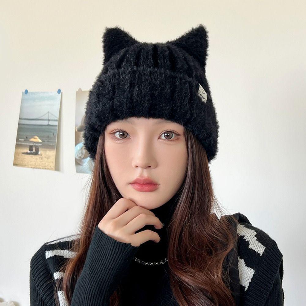 Elastic Knitted Wool Cap Windproof Winter Hat Fashion Ear Protection Cap  Outdoor