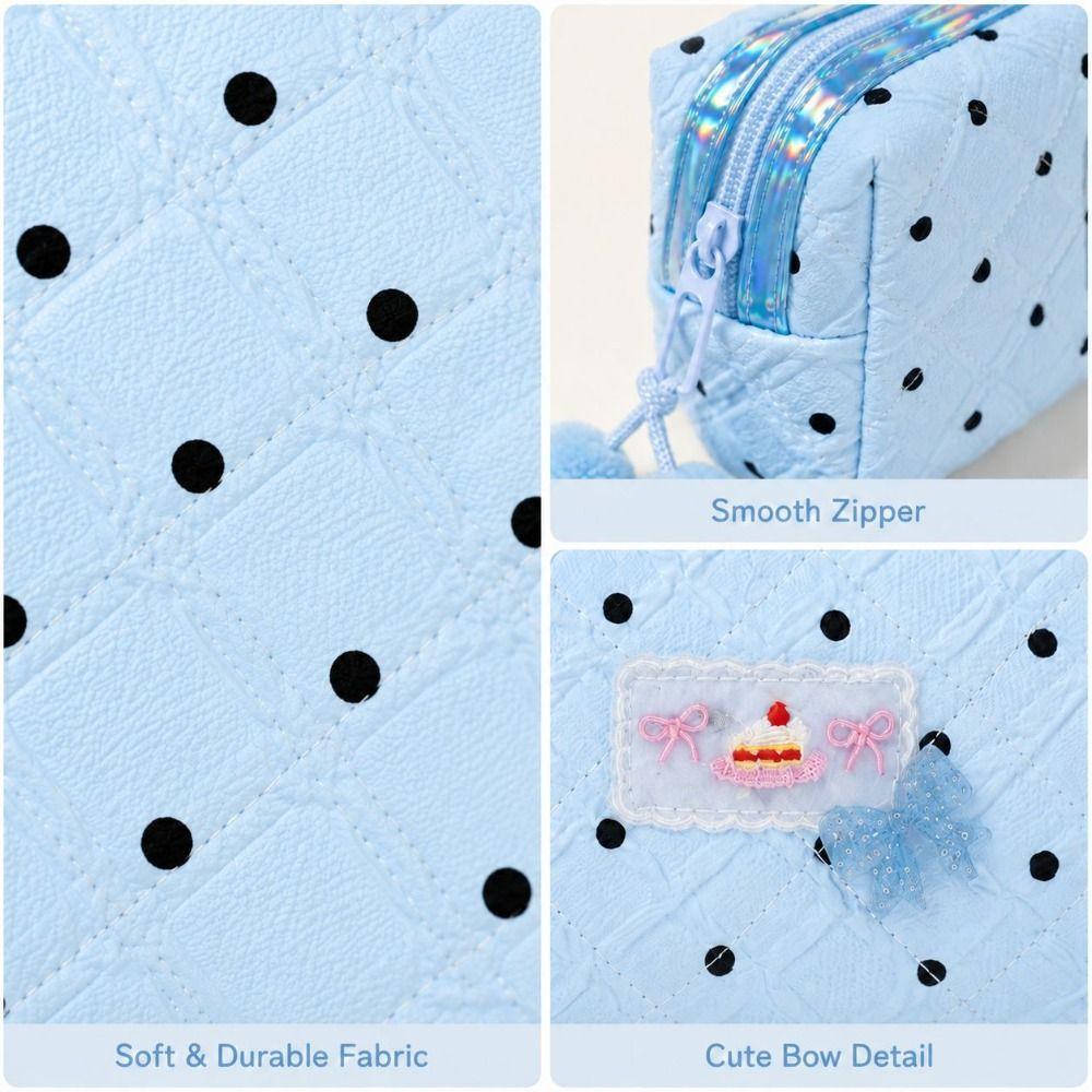 Zipper Closure Pencil Case Quilted Pen Case Fashion School Supply Case Student Supplies