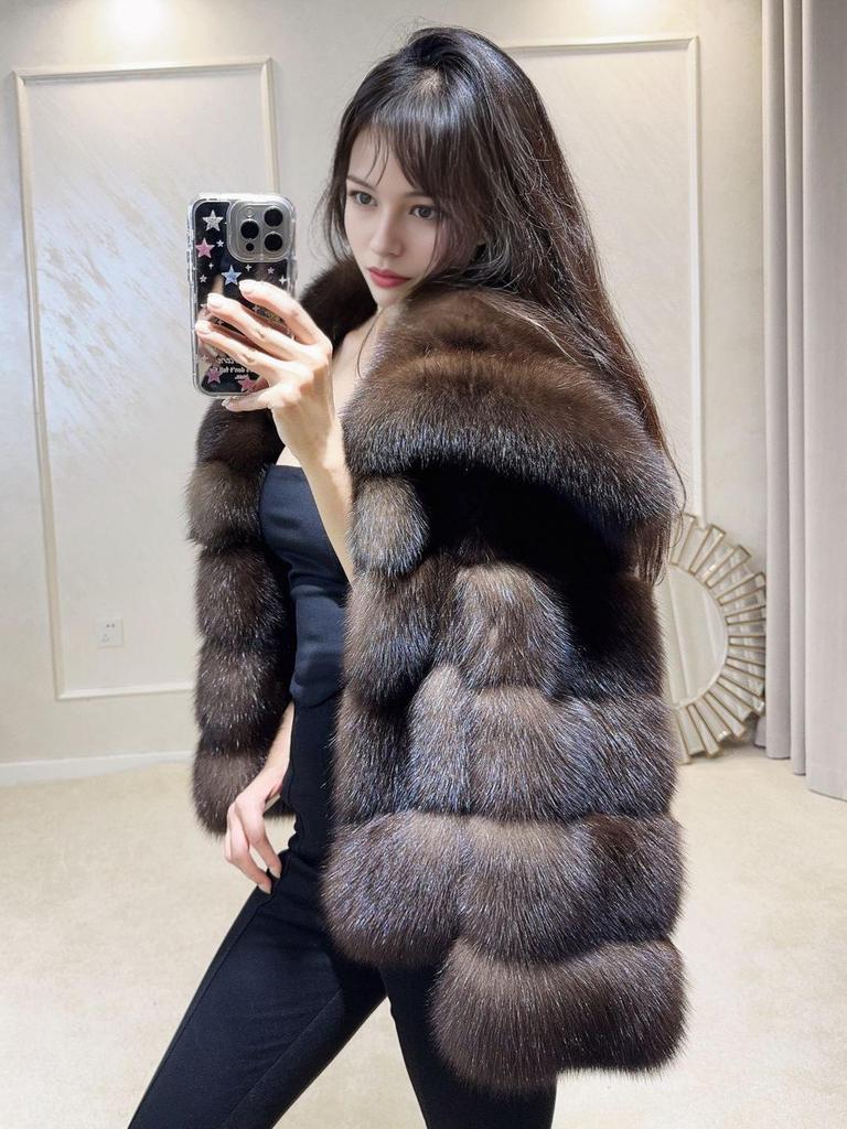 Women's Eco-Friendly Faux Fur Mink Coat, Autumn/Winter 2026 Fashion, New Style with Large Lapel.