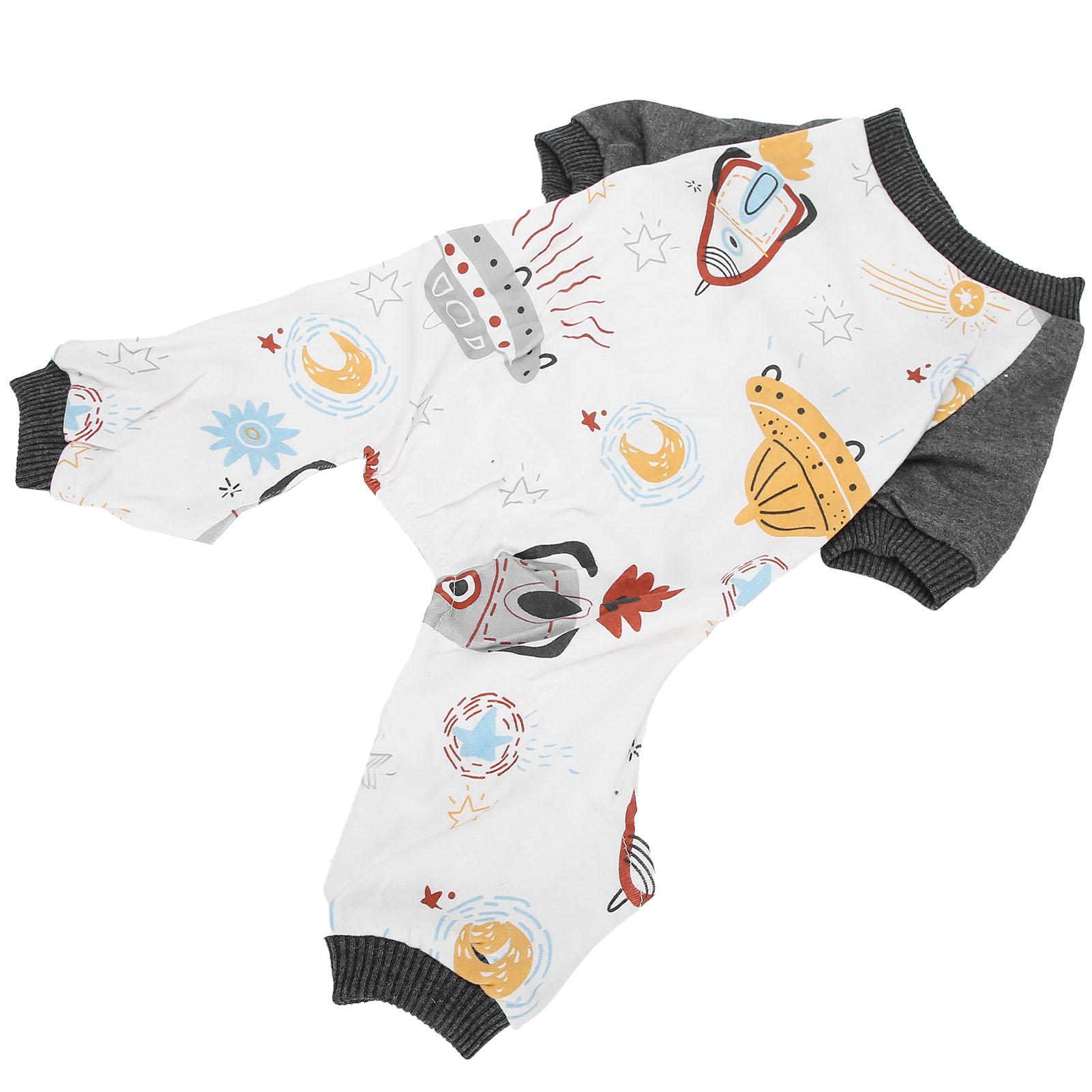 

Pet Dog Clothing Puppy Jumpsuit Knit Pajamas Polyester Cute Spaceship Pattern Soft for Spring AutumnS S
