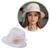 Women's Fashionable Mesh Sun Hat Flower Decoration Portable and Comfortable for Lady, Ideal for Travel