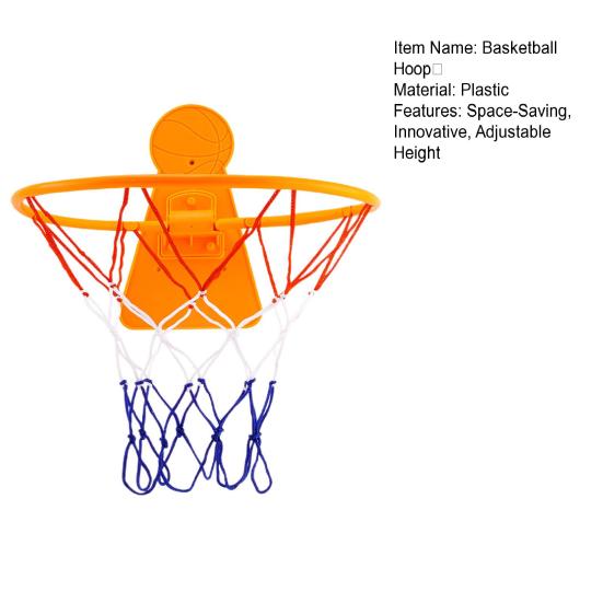 Foldable Basketball Hoop for Kids Adjustable Height Indoor Toy No-Drill Wall-mounted Basketball Hoop for Toddlers Boys Girls