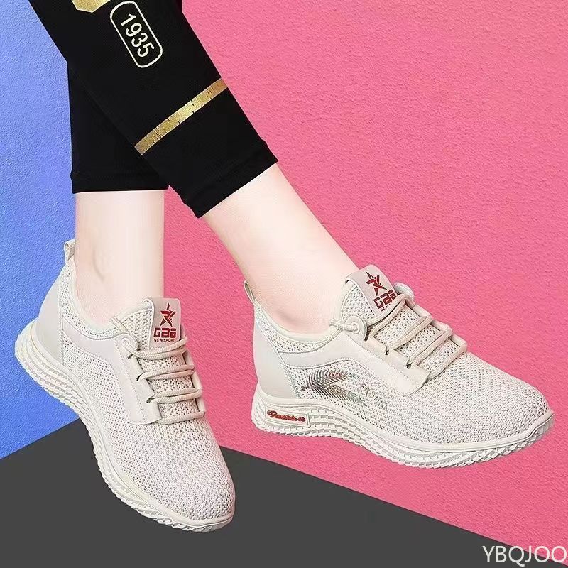 2025 Breathable Shoes Versatile trendy mom Flats Women's Wear resistant Sneakers Soft soled comfort casual ladies shoes Mujer