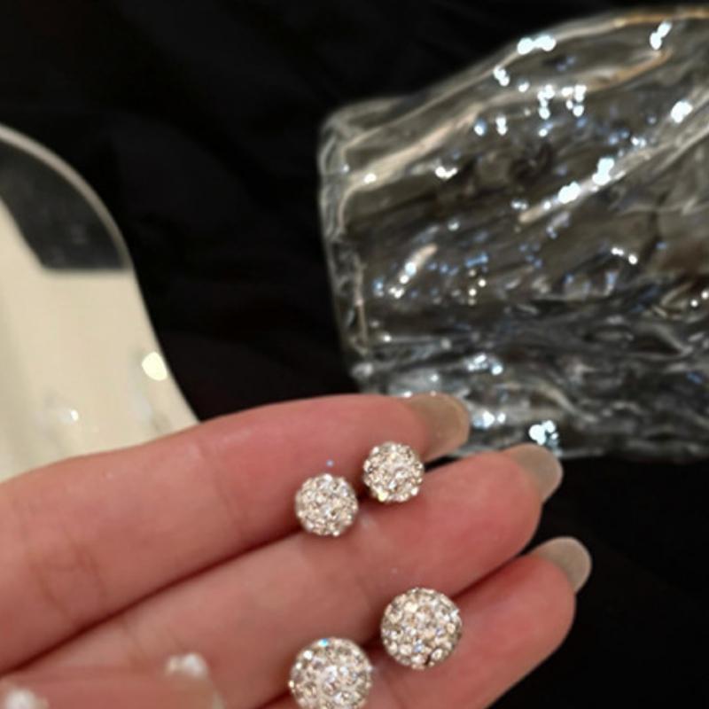 Double-headed Diamond Earrings for Men and Women, Fashionable Twist-on Buckle, Anti-round Beads, Shambhala Ear Bone Studs, Ear Piercings