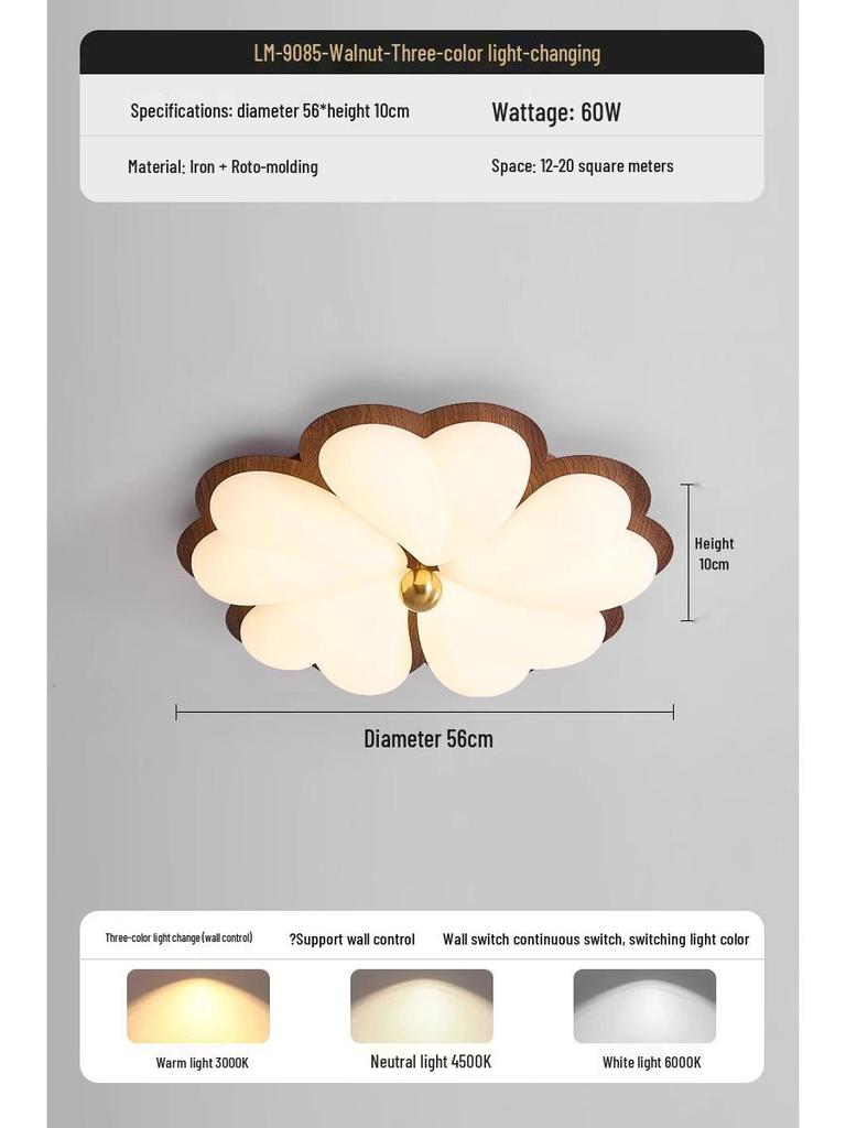 "Full Spectrum Eye Protection Ceiling Lamp - Modern Medieval Style for Bedroom, Children's Room, or Study"