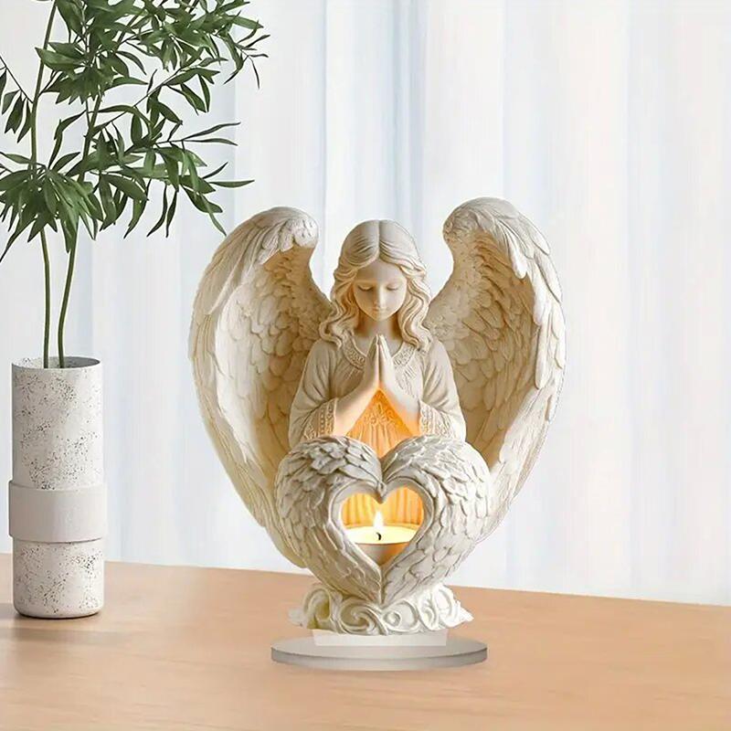 2D Flat Angel Ornament Christmas Decorative Statue White Acrylic Angel Statue Christmas Ornament Purity Symbol Home Decor