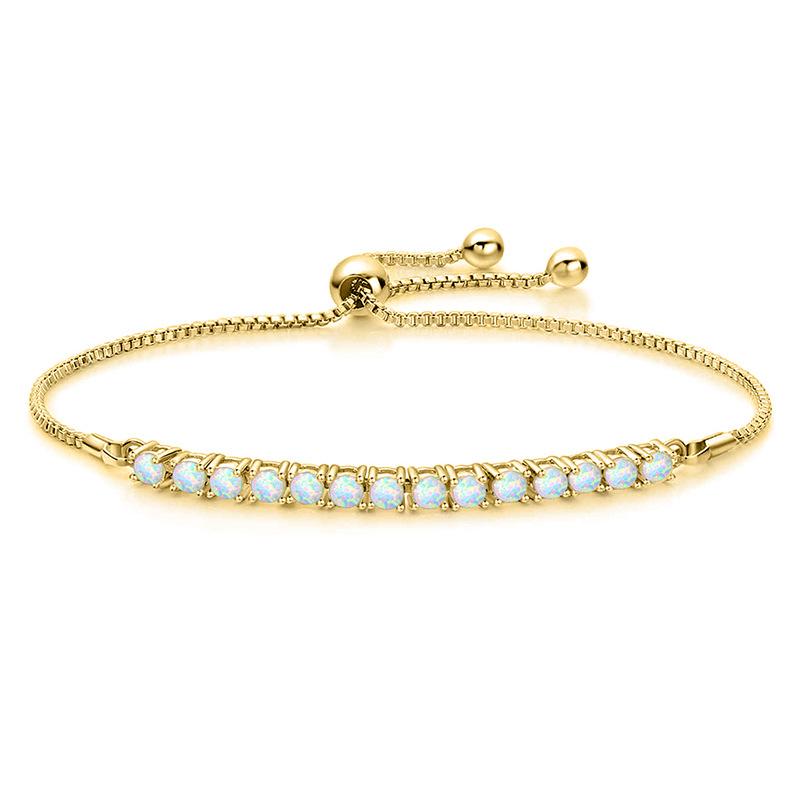 Fashion Opal bracelet pull-up adjustable fresh and sweet opal hand jewelry Copper