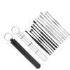 Earwax Remover Kit Stainless Steel Ear Spoon Scoop Ear Wax Pick Earwax Cleaning Tool(Black Silver )