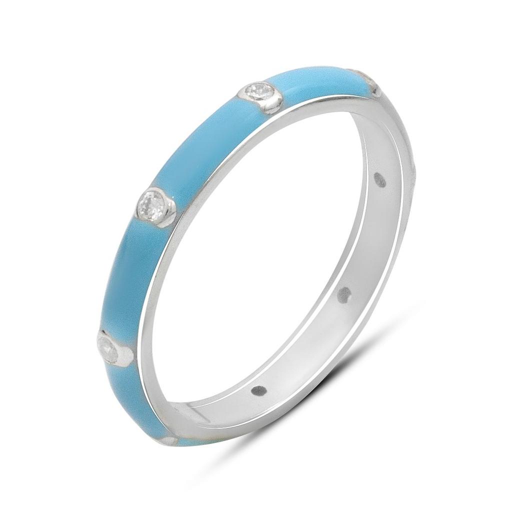 Silver Ring with Enamel, Cubic Zirconia, Weight of the Product 1.91 G (60002256)