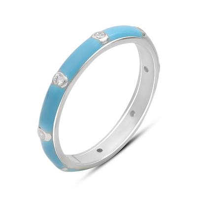 Silver Ring with Enamel, Cubic Zirconia, Product Weight 1.81 G (60002256)