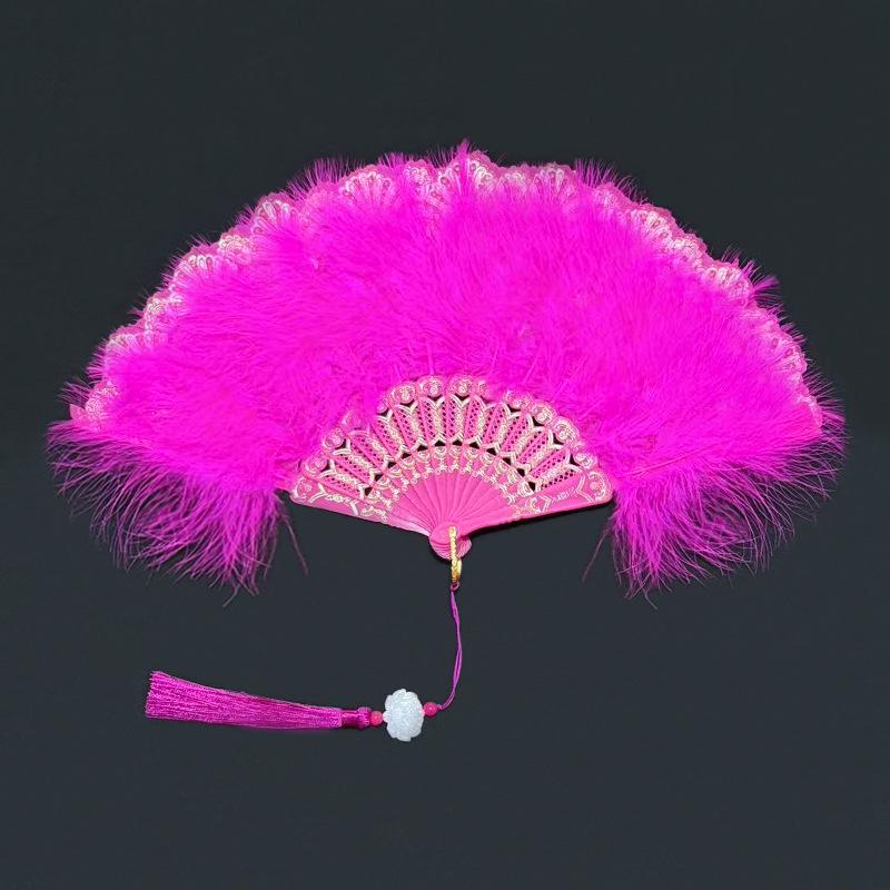 Elegant Feather Fan: Lolita Cheongsam Style for Dance, Wedding, & Photography