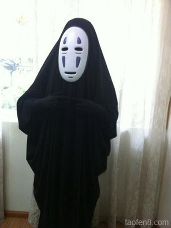Set Costume Cosplay Senza Faccia di La Città Incantata con Maschera & Guanti