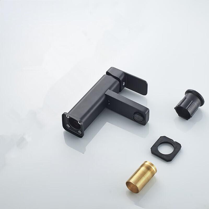 TLXT Black Square Basin Faucet