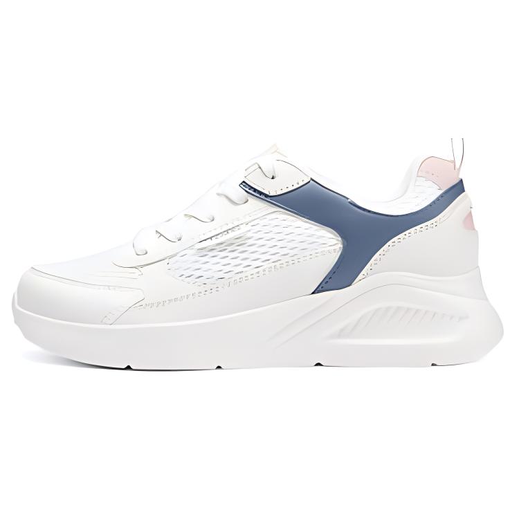 Skechers Street Mesh Synthetic Leather Comfortable Versatile Daily Fresh Shock Absorbing Durable Breathable Rebound Low Top Casual Shoes 177304-WHT 36