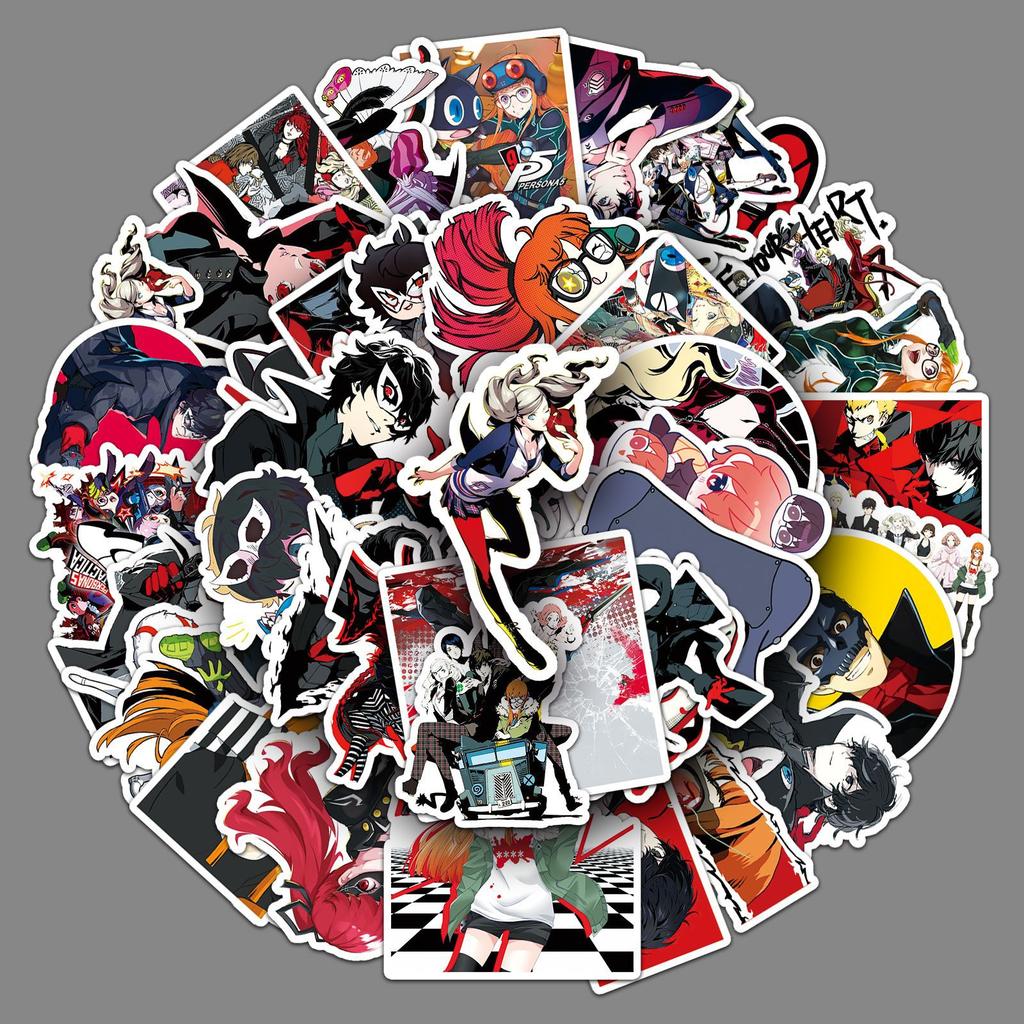 50 Cartoon Stickers Personalized Japanese Comic Decoration Mobile Phone Case Computer Water Cup Waterproof Stickers