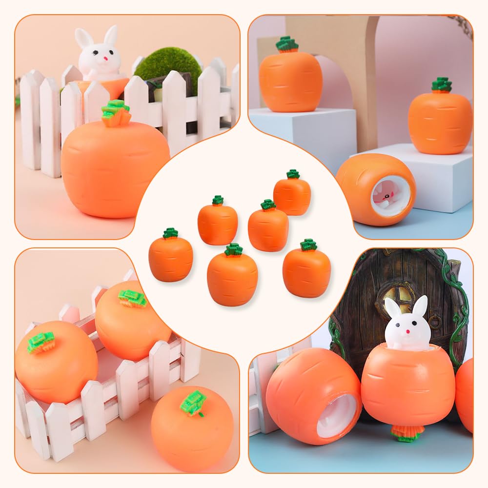 Carrot Rabbit Squeeze Toys Basket Stuffers Fidget Decompression Sensory Toy  Gift