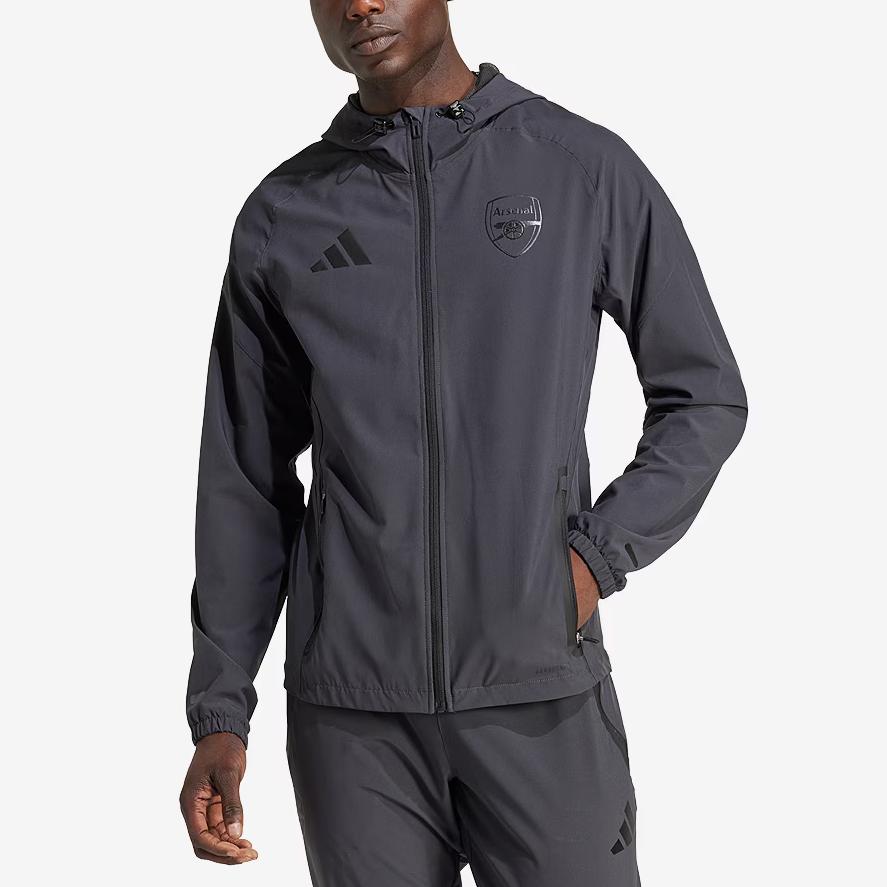 Adidas Arsenal 24/25 Vis Tech Travel Slim Fit Hooded Zip-Up Moisture-Wicking Long Sleeve Jacket Men jackets KA8007