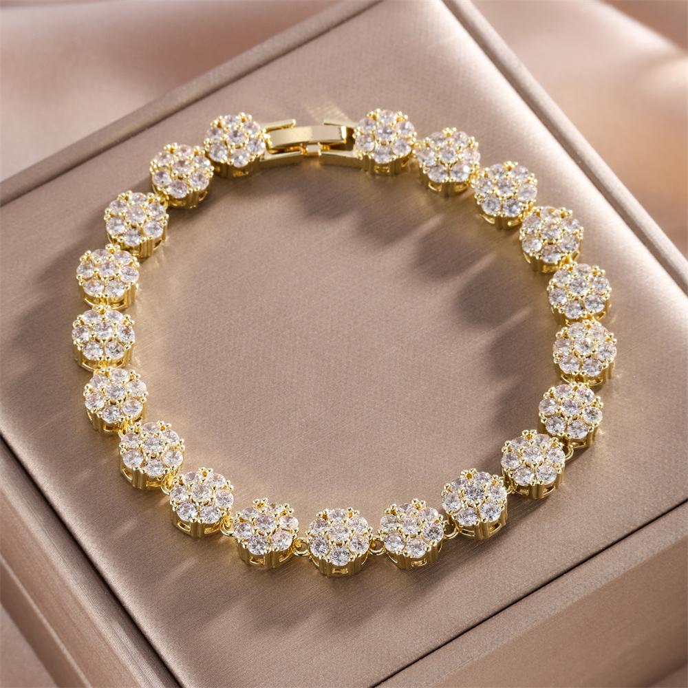 Fashion 1pcs Rainbow Clover Zircon Bracelet Fashion Charm Gorgeous Charm Exquisite Cute Sweet Shining Crystal Jewelry
