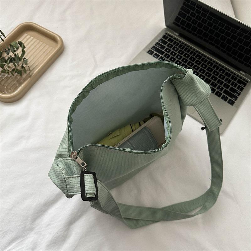 New Candy Color Waffle Art Student Versatile Simple Daily Women's Shoulder Crossbody Bag