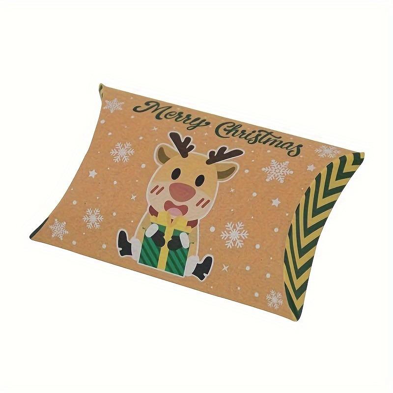 36pcs Christmas Kraft Paper Christmas Pillow Box Wedding Candy Paper Box 12 Color Packaging Box Candy Box Holiday Party Decoration Box