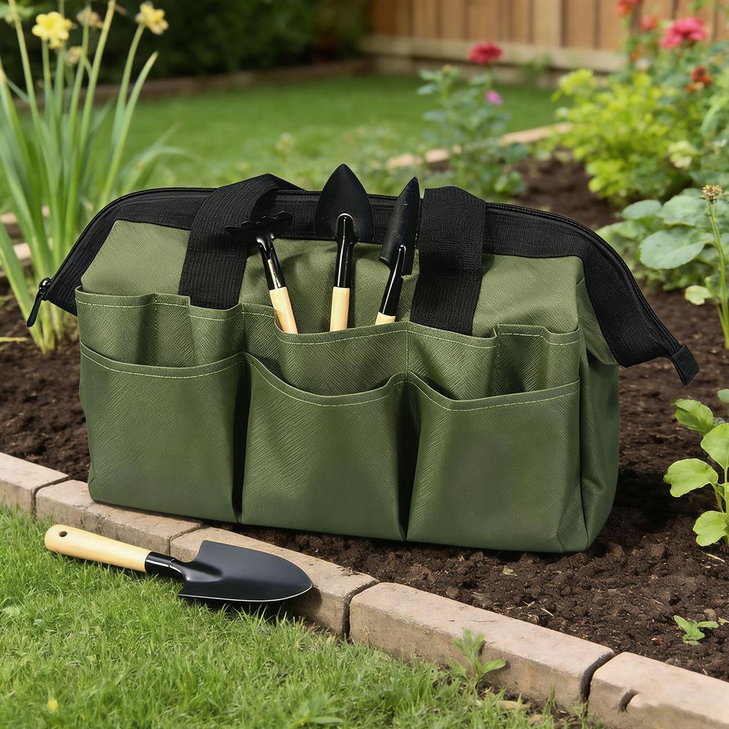 9-Piece Garden Tool Storage Apron with Multiple Pockets Gardener Apron for Women and Men Harvesting Picking Weeding