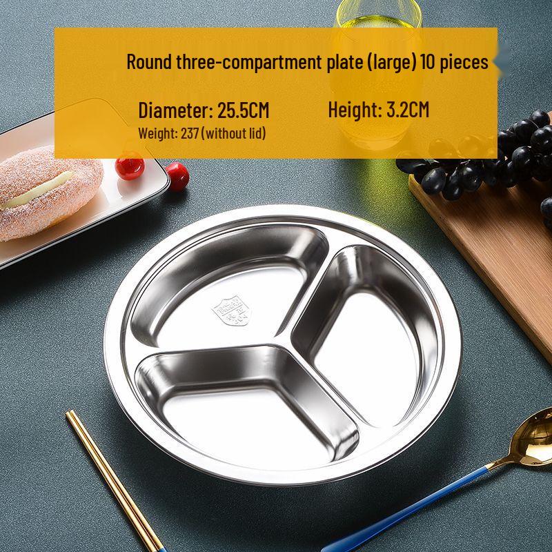 Kids Stainless Steel Divided Dinner Plate Set