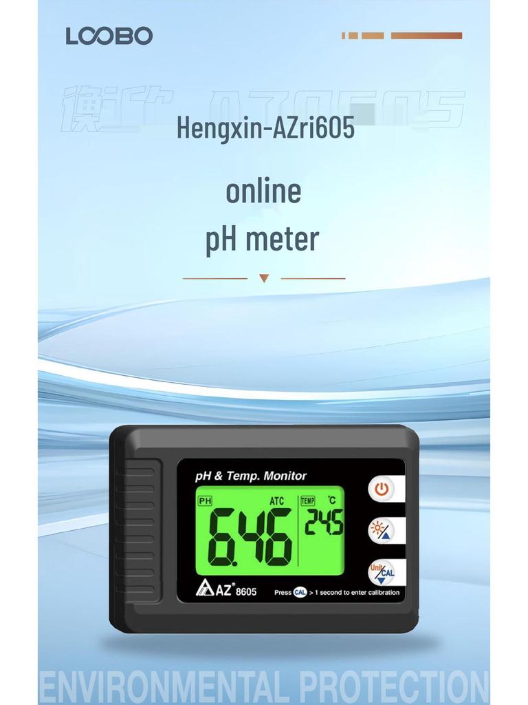 Wall-Mounted AZ8605 pH Meter with Automatic Temperature Compensation and High-Precision Online Acidity Measurement