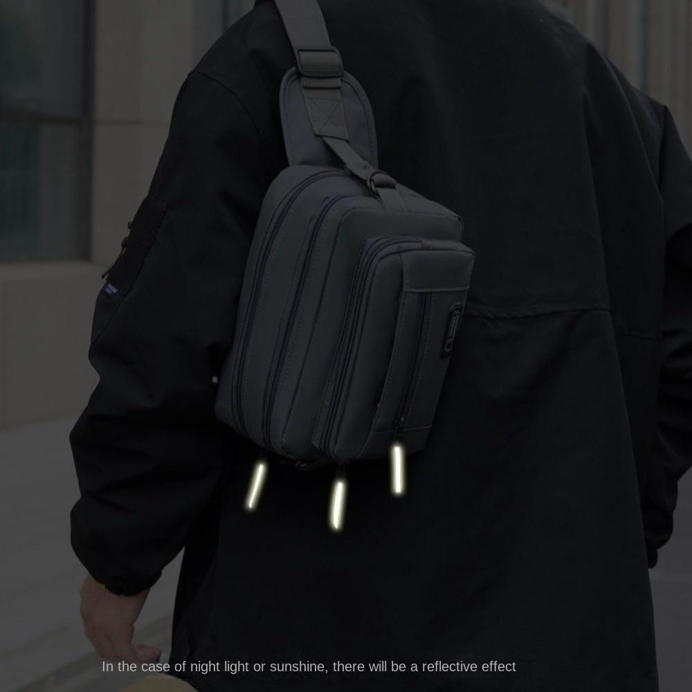 Zipper Waist Bag Multi Layer Shoulder Bag Fashion Sport Chest Bag Travel