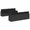Set Divano da Giardino 9 Pezzi con Cuscini Polyrattan Nero