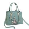 Fashion PU Leather Shoulder Bags Solid Color Large Capacity Ladies Handbags with Pendant Female Messenger Bag