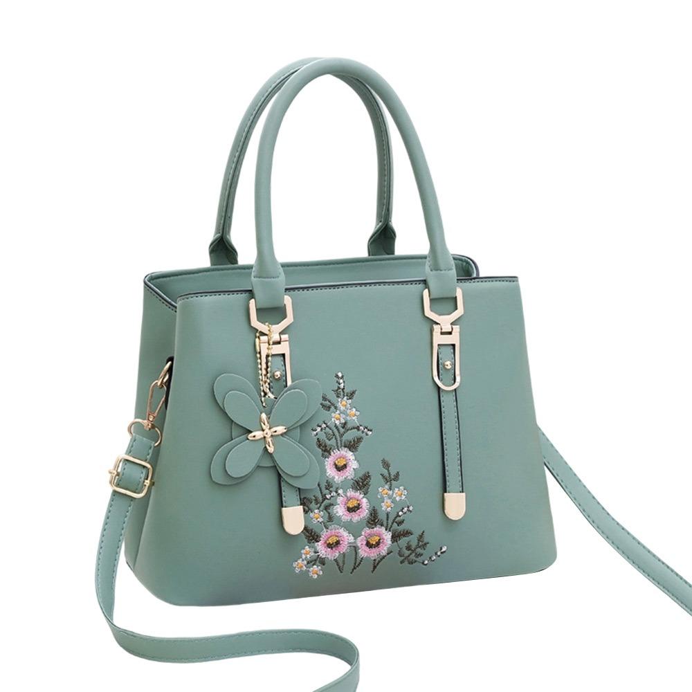 Fashion PU Leather Shoulder Bags Solid Color Large Capacity Ladies Handbags with Pendant Female Messenger Bag