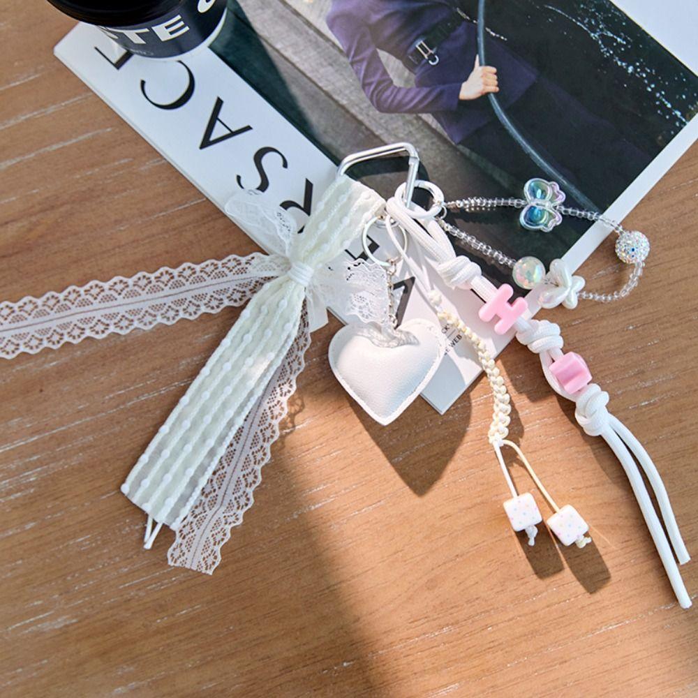 Bag Charm Braided Rope Bag Pendant High-grade Love Tassel Keyring  Female Lady Girl