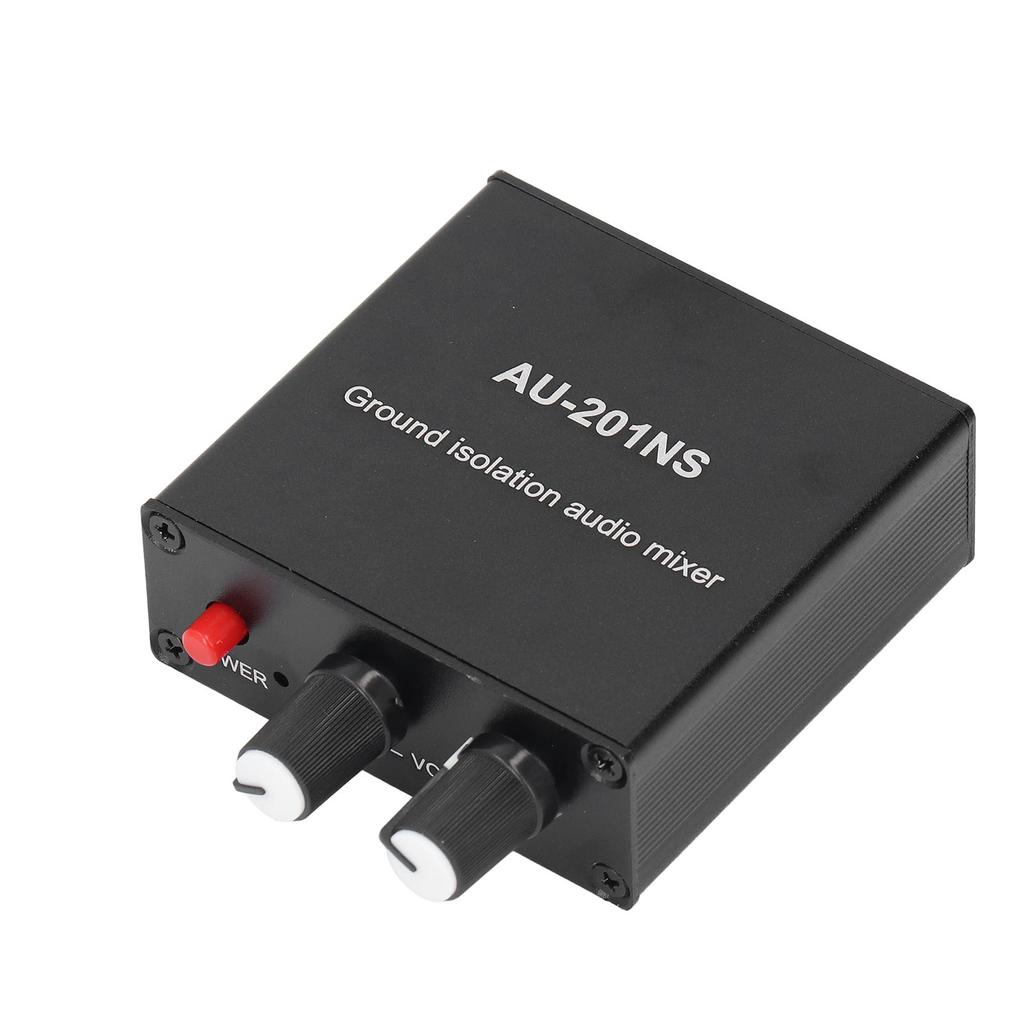 Mini Sound Mixer 2 in 1 Out 3,5mm Port Kompakter Sound Mixer mit Masseisolierung für Computer Telefon 5V