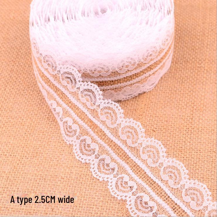 2.5CM Linen Roll Lace for DIY Handmade Crafts and Christmas Wedding Decor