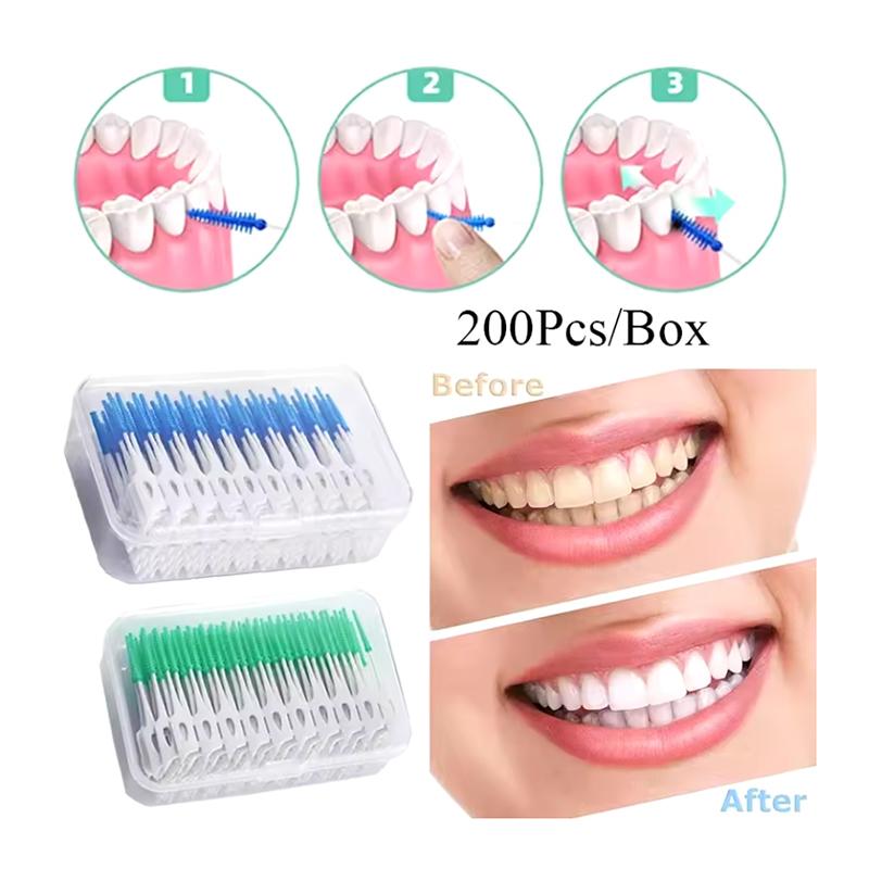 20 Stück Zahnseide Hygiene Dental Silikon Interdentalbürste Zahnstocher Dental Schönheit Gesundheit Zähne Reinigung Dentalbedarf