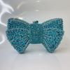 Green Bow Rhinestone Evening Bag Gold Hard Metal Crystal Wedding Handbags Bridal Party Cluches Diamond Women Cocktail Purses