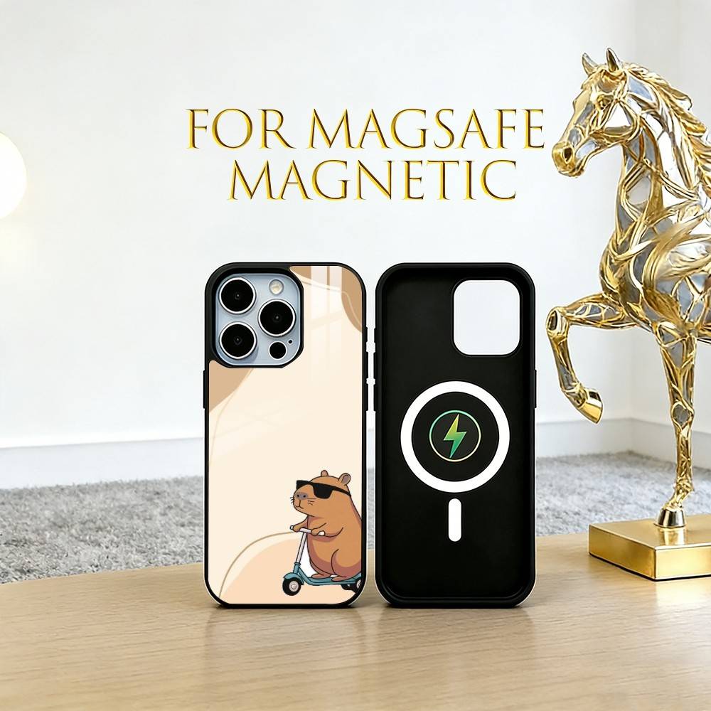 Capybara Phone Case For iPhone17,16,15,14,13,12,11 Plus,Pro Magnetic For Magsafe Wireless Charging