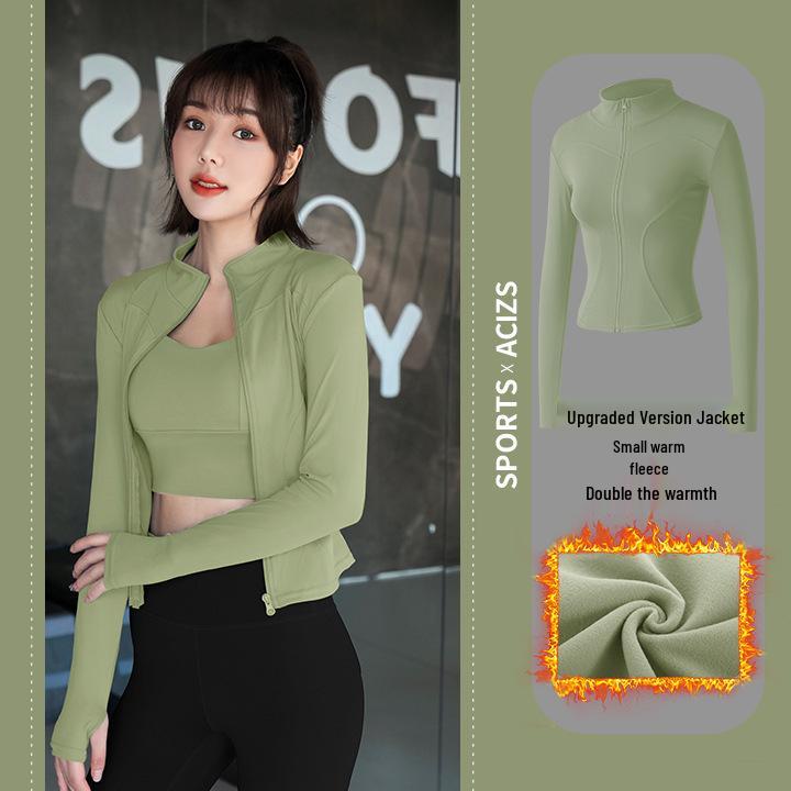 Damen Sportjacke mit schnell trocknendem Stoff, schmal geschnitten und mit Fleece gefüttert, für Fitness & Yoga