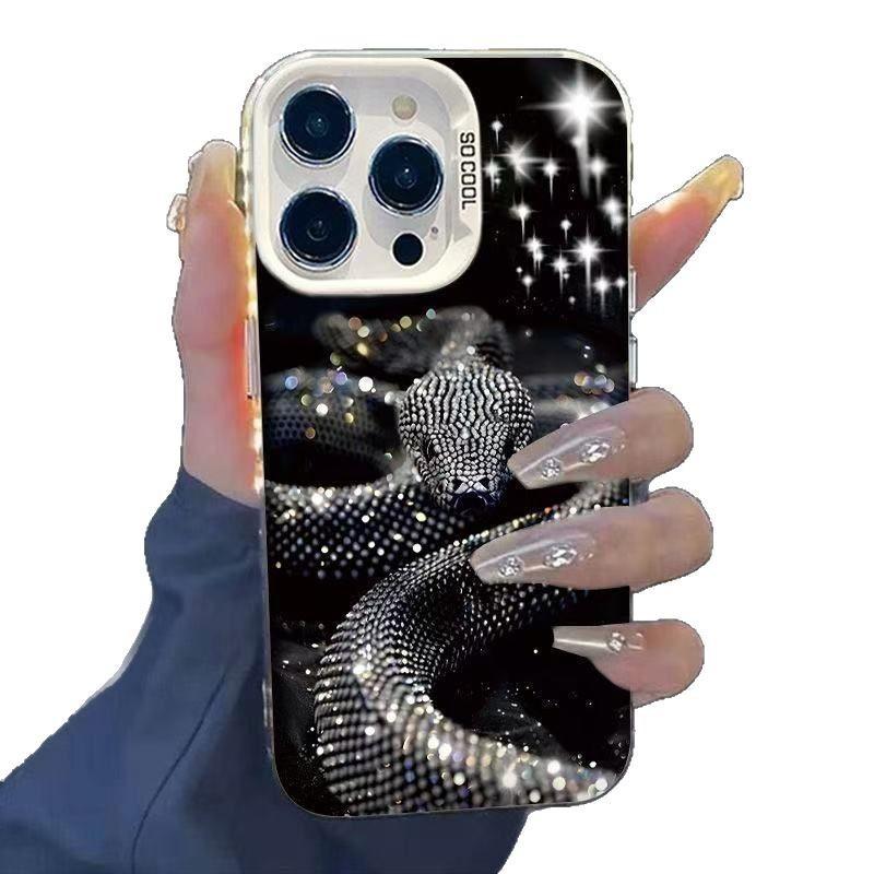 Cool Sparkling Black Snake Phone Case For IPhone 17 12 13 14 Plus 16 15 11 Pro Max 17e Air 16E Matte Hard Protective Cover Shell