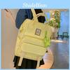 Simple Solid Color Letter Pattern Student Backpack For School And Daily Use