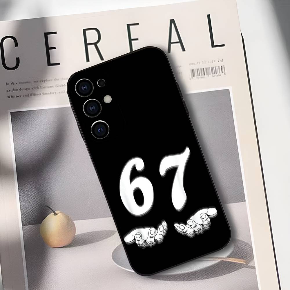 

Six Seven-67 Phone Case For Samsung S25,S24,S21,S22,S23,S30,Ultra,S20,Plus,Soft Silicone Black Cover Samsung S22ULTRA5G