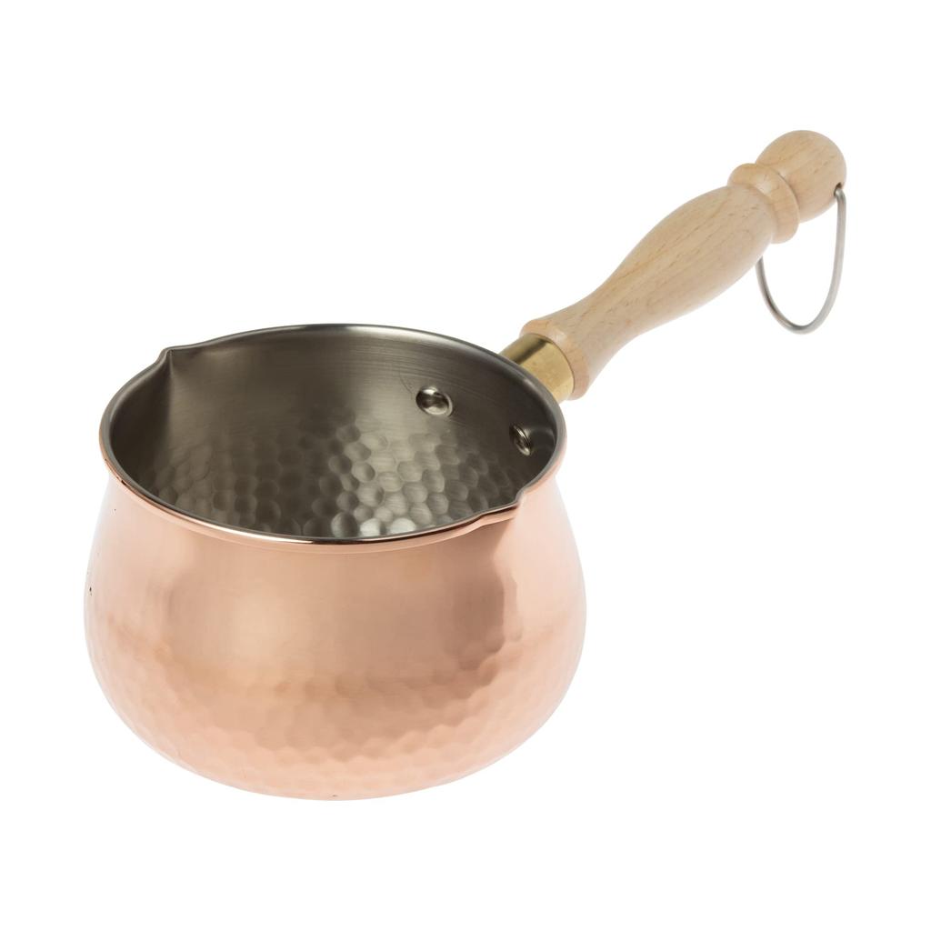 Nagao Tsubame-Sanjo Pure Copper Milk Pan, 700ml, with Polishing Agent, Made in Japan