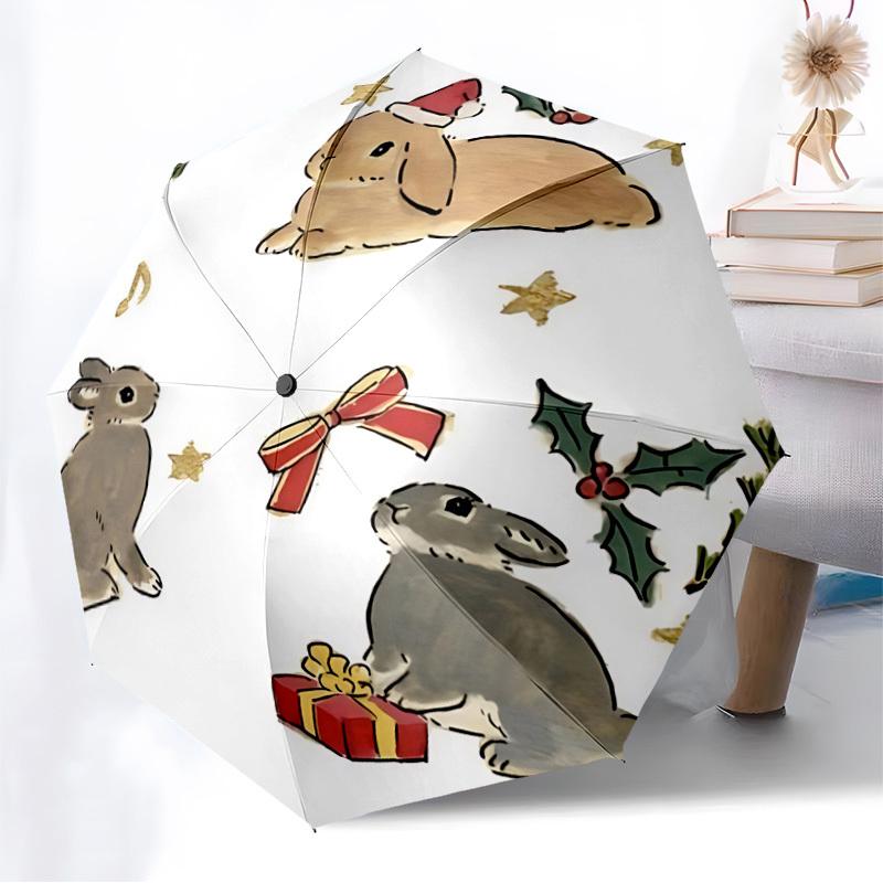 1pc rabbits Automatic Open/Close Umbrella, 8-Rib Sturdy Frame,Ideal Birthday/Gift for Men & Women, Outdoor Accessory yy251126047