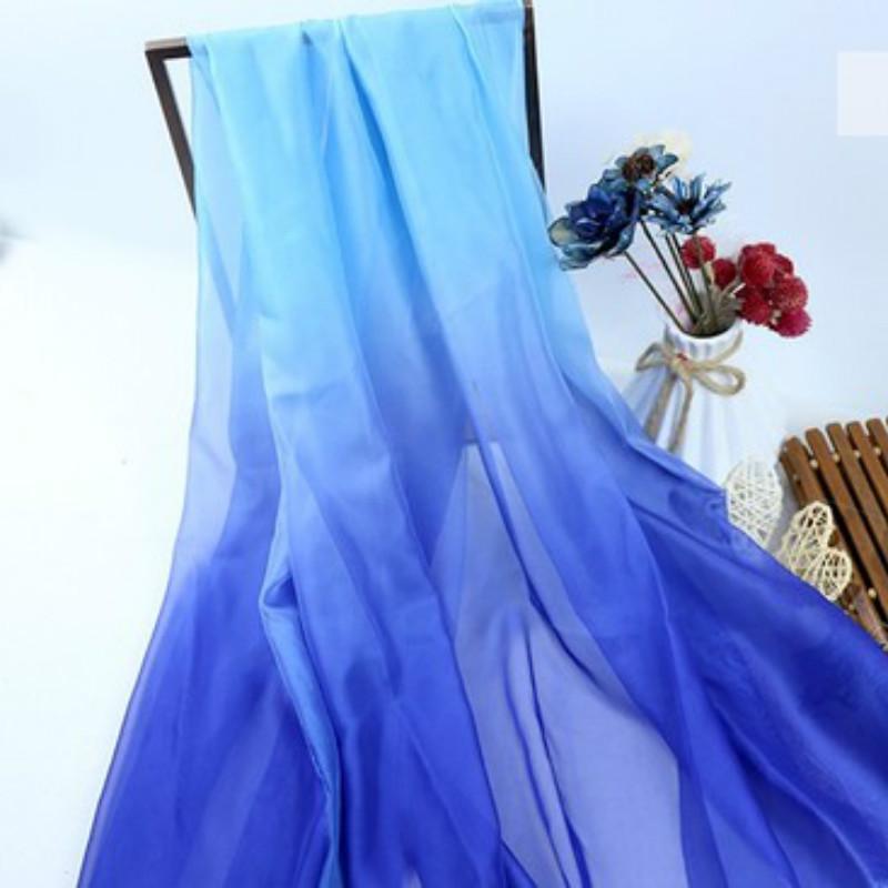 

1/3/5 м омбре прозрачный градиентный шифон ткань тонкая 30D органза тюль ткань для самостоятельного сценического косплей костюма древнего стиля ханьфу платье 1M