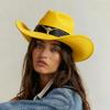 New Western Cowboy Hat Men Suede Hat Wide Brim Cowboy Hat with Belt Viet Knight Hat Women Sun Protect Cowgirl Hat Light Hat